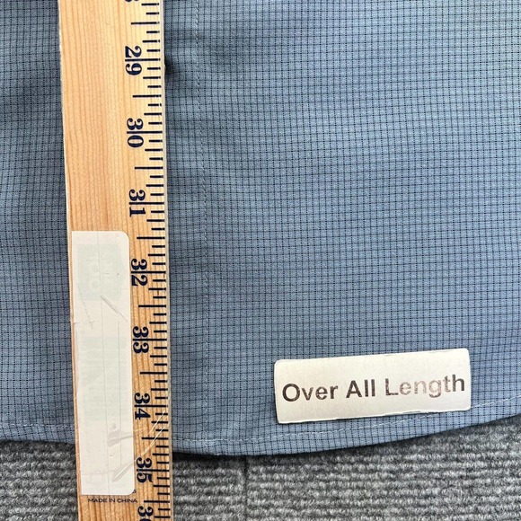 Tri-Mountain Airstream Shirt Mens XL Blue Check Long Sleeve Embroidered Logo - Picture 9 of 11